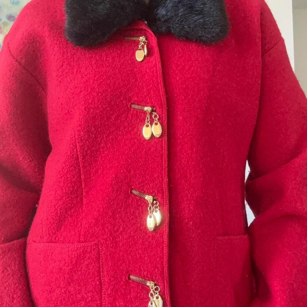 Red Wool Layering Jacket - Picture 5 of 5